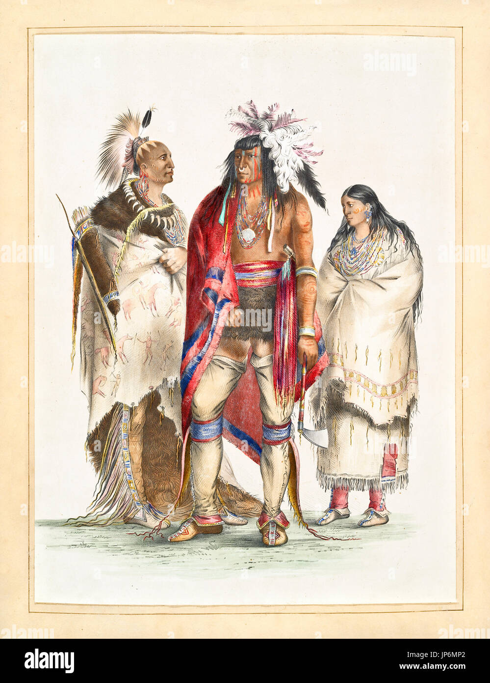 North American Indians. By G. Catlin, publ. on Catlin's North American Indian Portfolio..., Ackerman, New York, 1845 Stock Photo