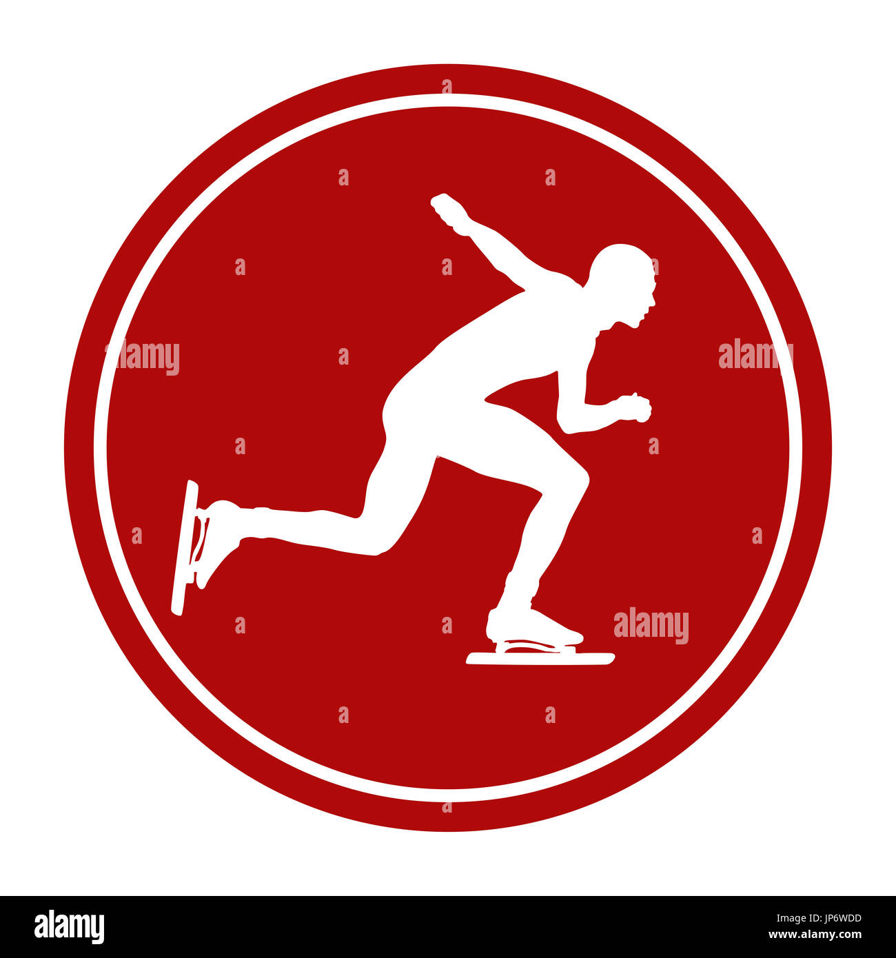sports sign icon male athlete speed skating Stock Photo