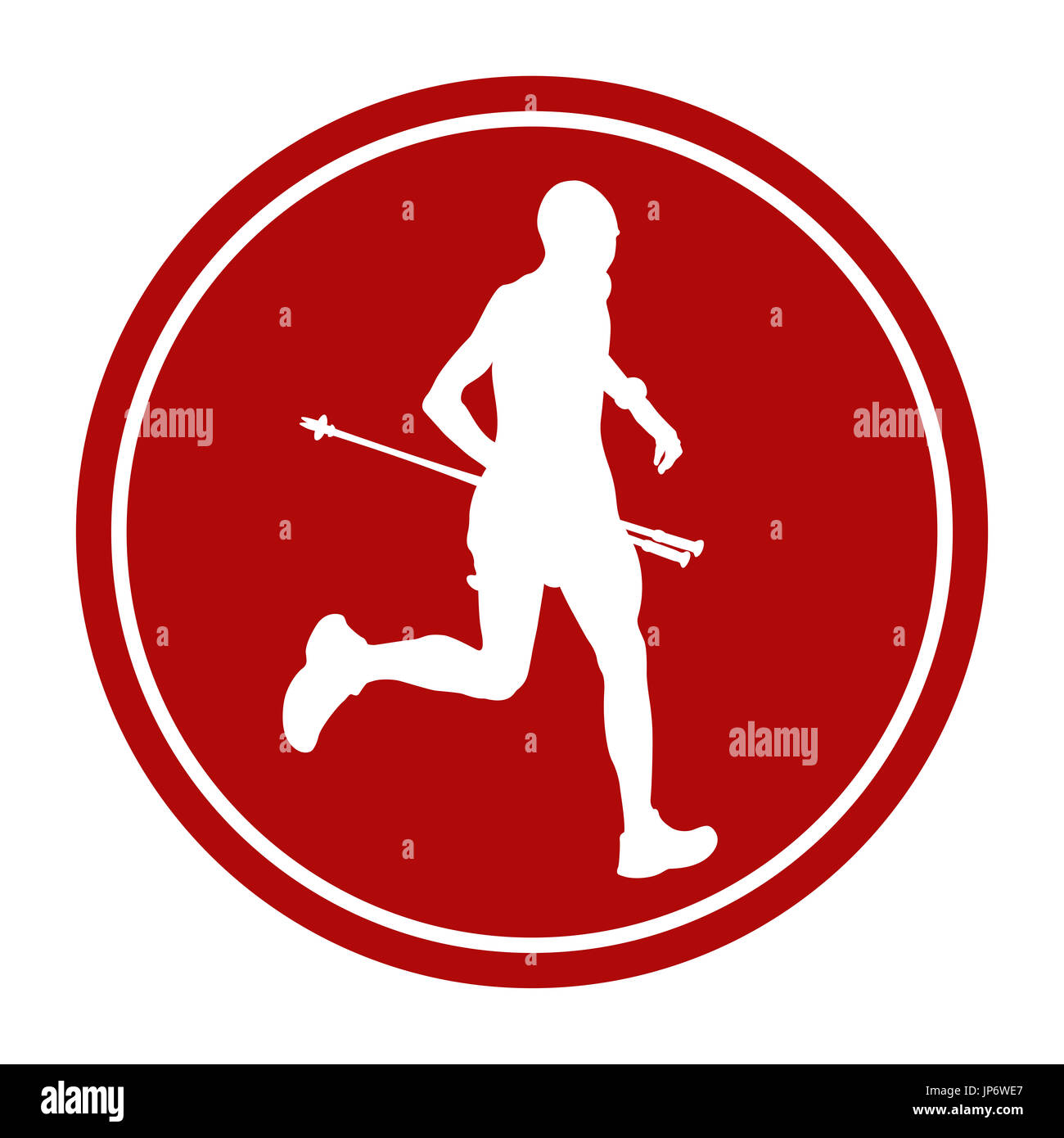 sports sign icon male athlete runner skyrunning Stock Photo