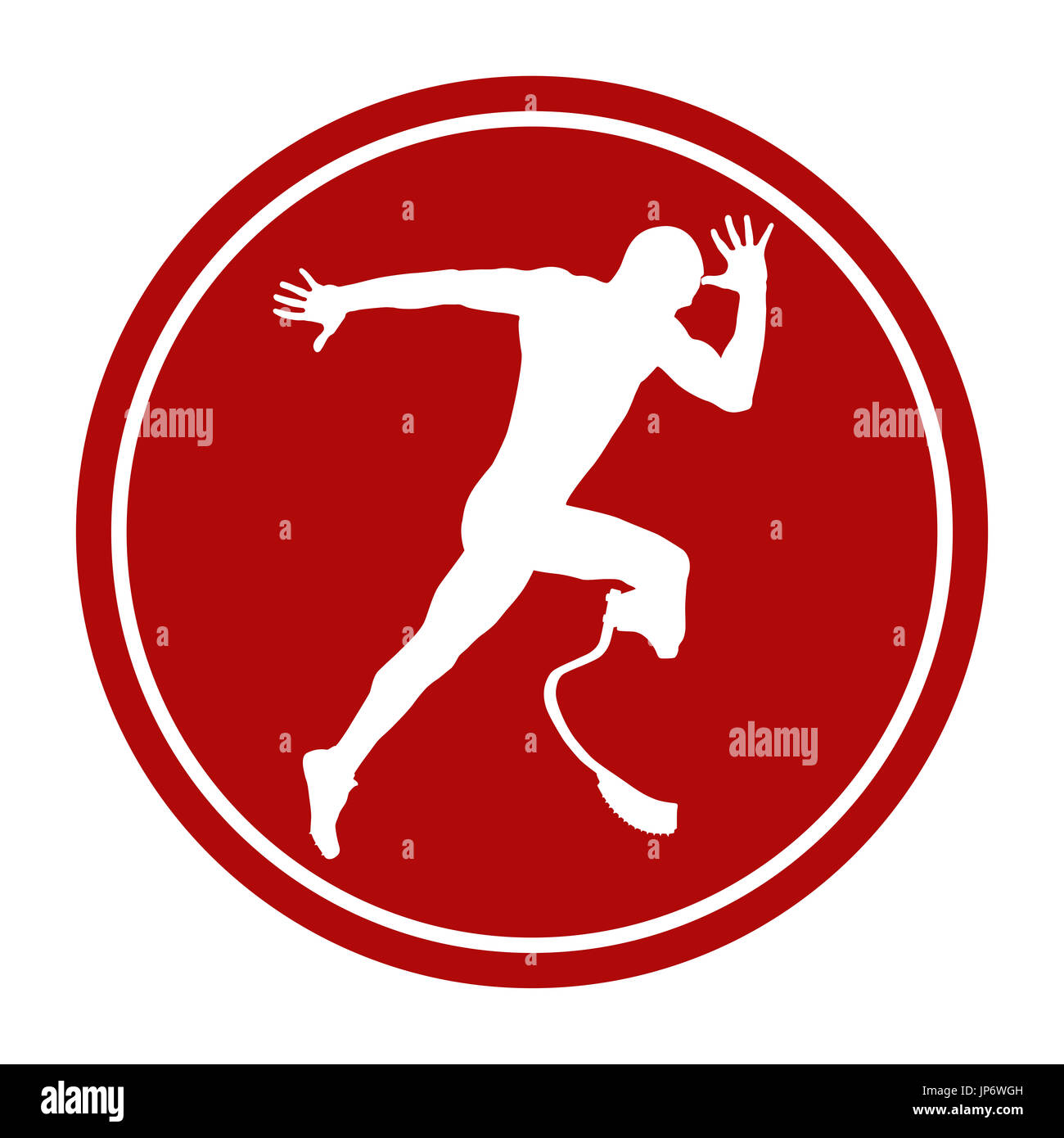 sports sign icon male athlete disabled amputee an explosive start Stock ...