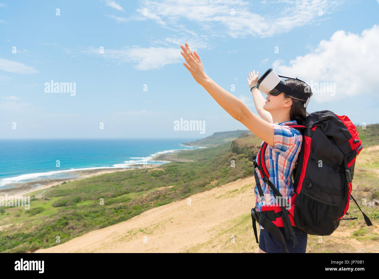 Happy chinese hiker hi-res stock photography and images - Alamy