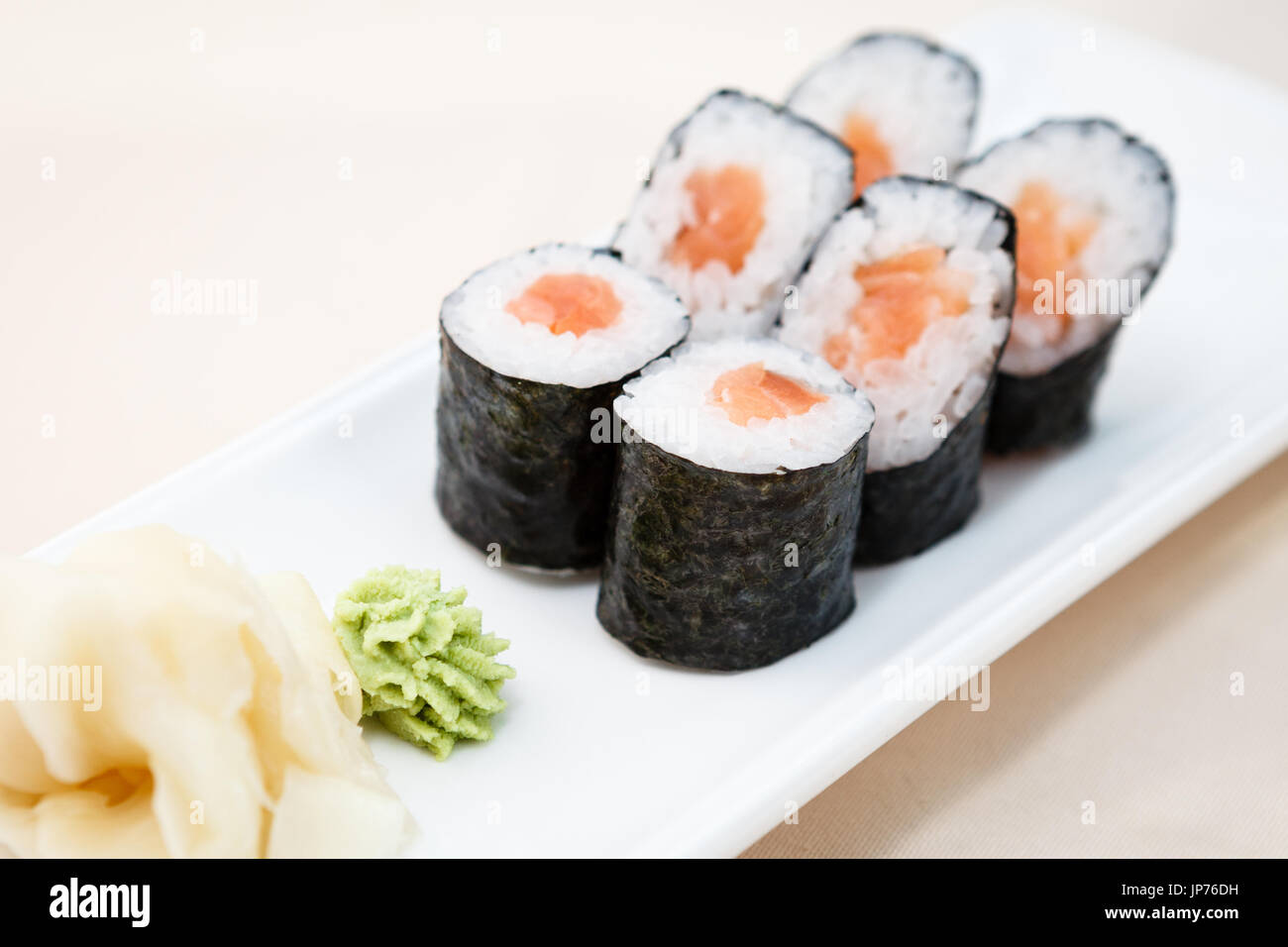 Tuna maki on a plate Stock Photo