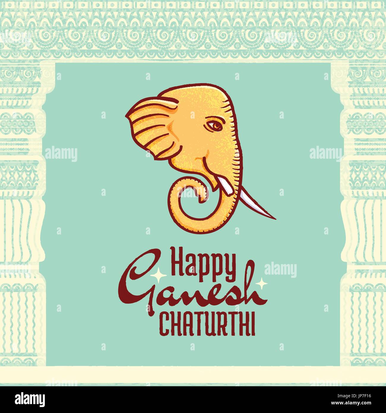 Happy Ganesh Chaturthi Vector Poster Hindu Festival Design