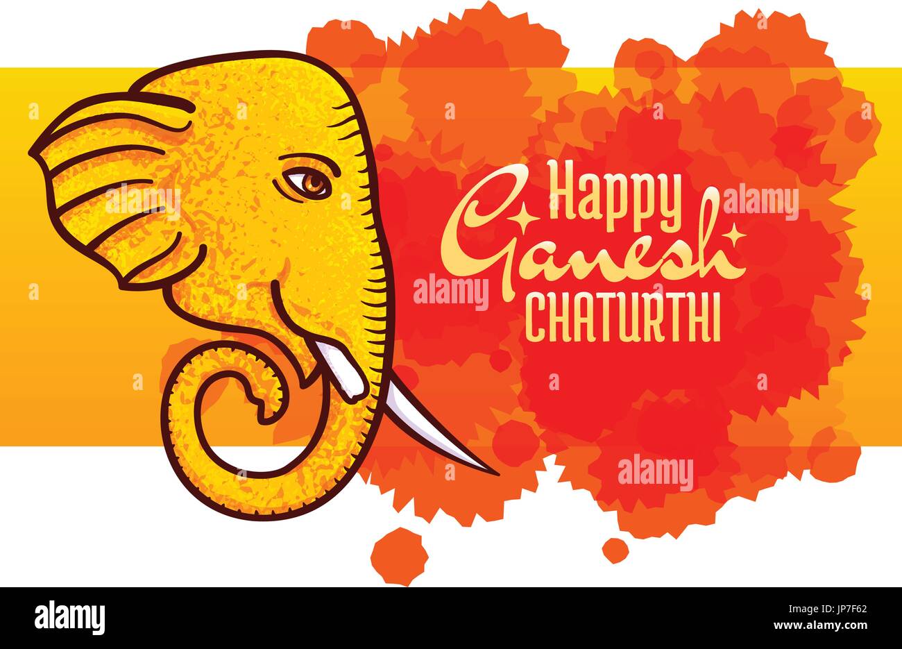 Happy Ganesh Chaturthi Vector Poster Hindu Festival Design