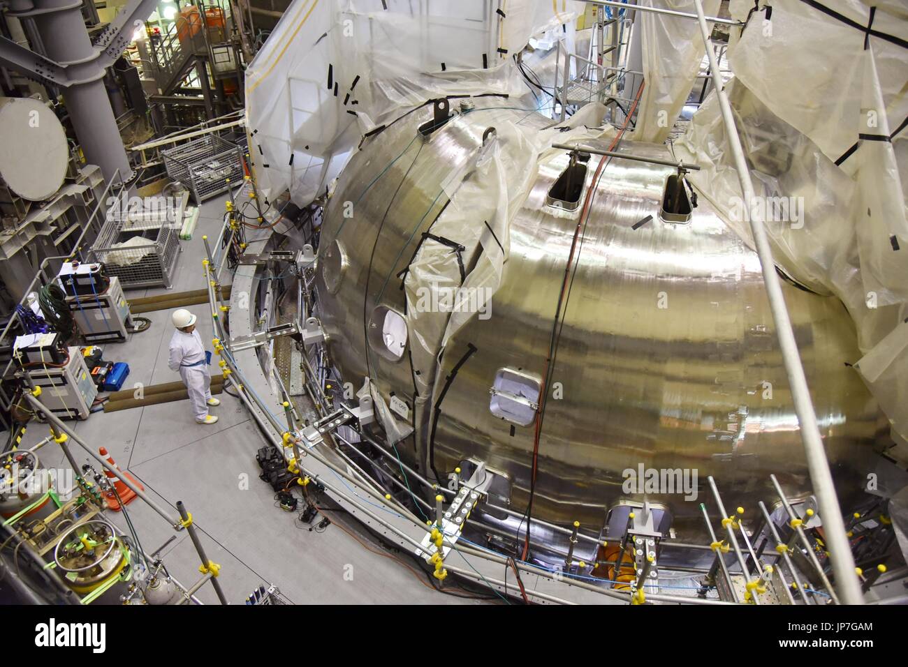 A vacuum vessel is under construction as part of a joint project with