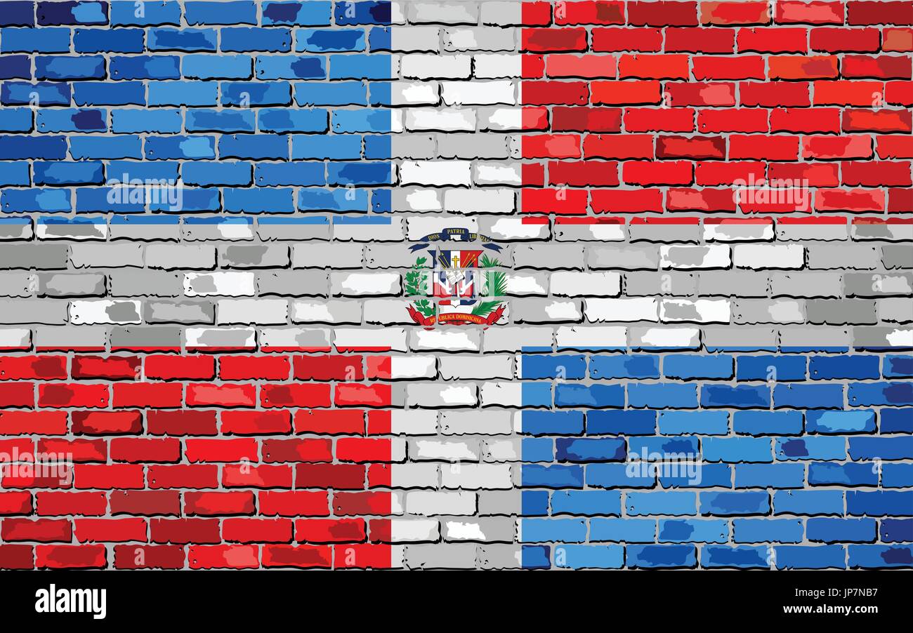 Flag of Dominican Republic on a brick wall - Illustration, Abstract ...