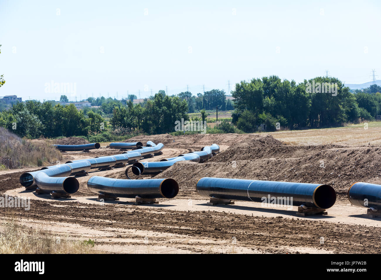 Construction of gas pipeline Trans Adriatic Pipeline TAP in north