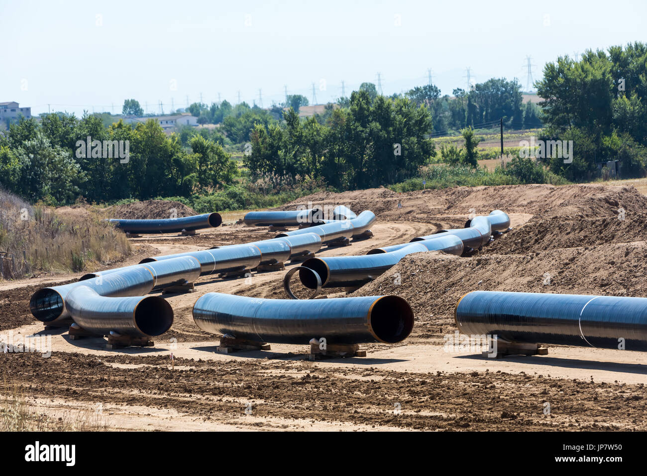 Construction of gas pipeline Trans Adriatic Pipeline TAP in north