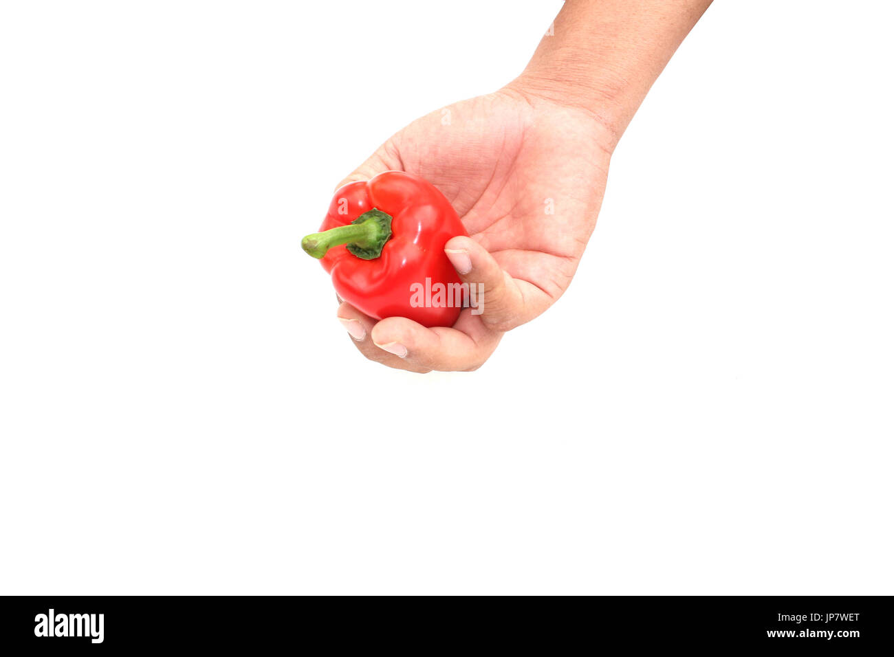 hands holding sweet peppers on white background Stock Photo Alamy