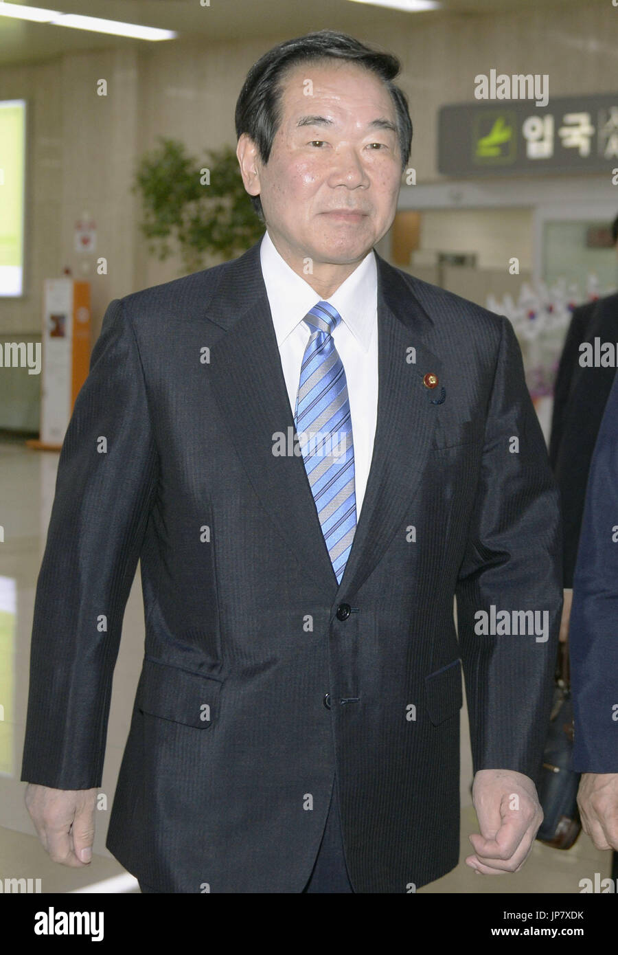 Former Japanese Finance Minister Fukushiro Nukaga arrives in Seoul on