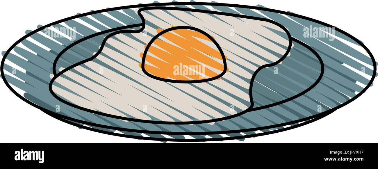 fried egg on a plate icon  Stock Vector