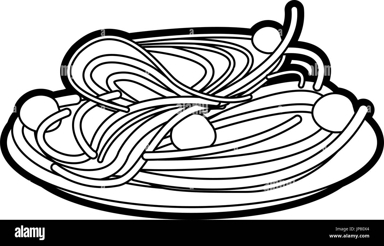 pasta clipart black and white