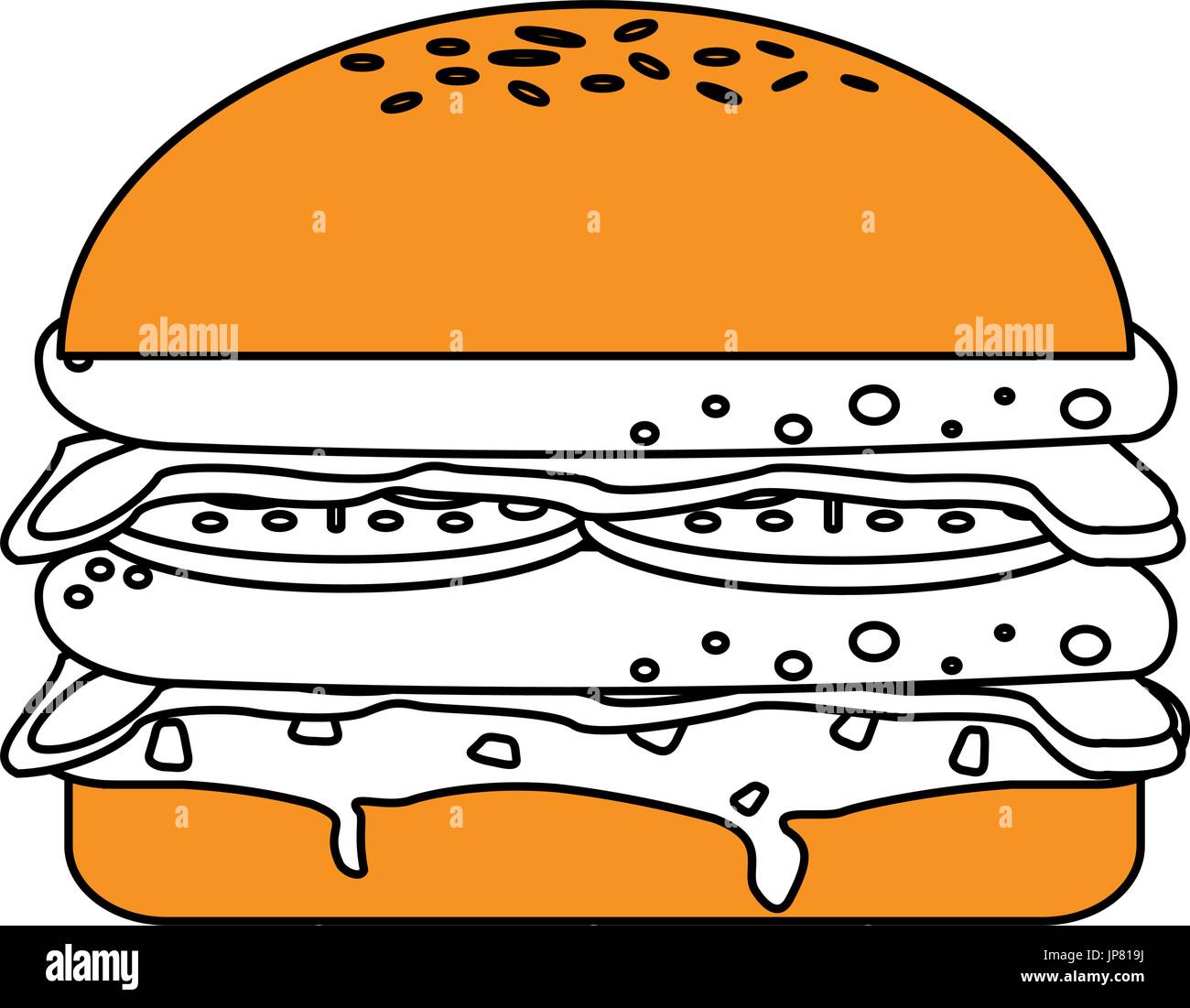 isolated fast food hamburger icon Stock Vector Image & Art - Alamy
