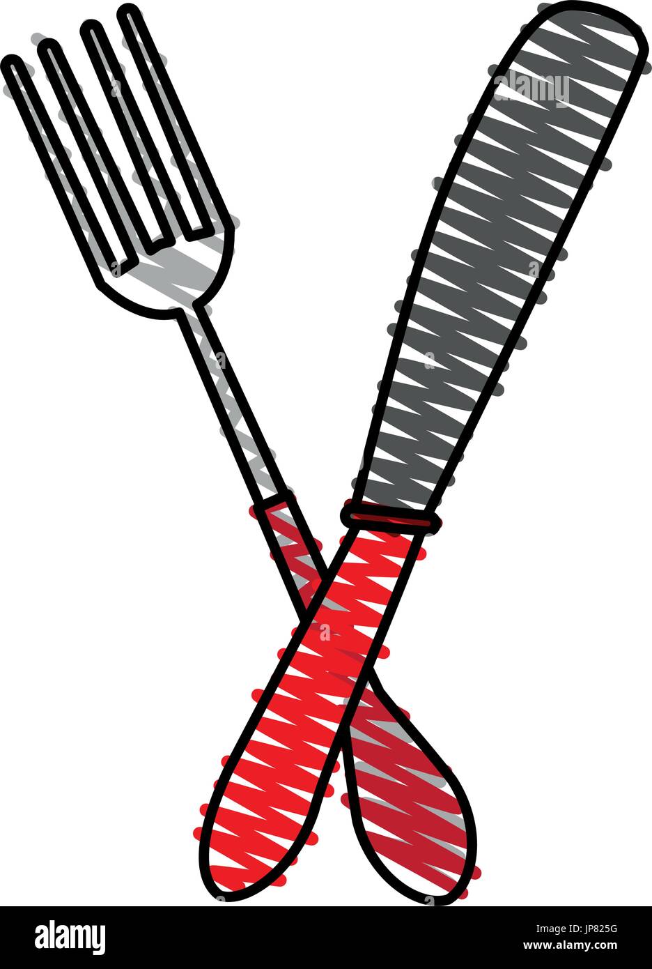 fork and knife utensil kitchen Stock Vector Image & Art Alamy