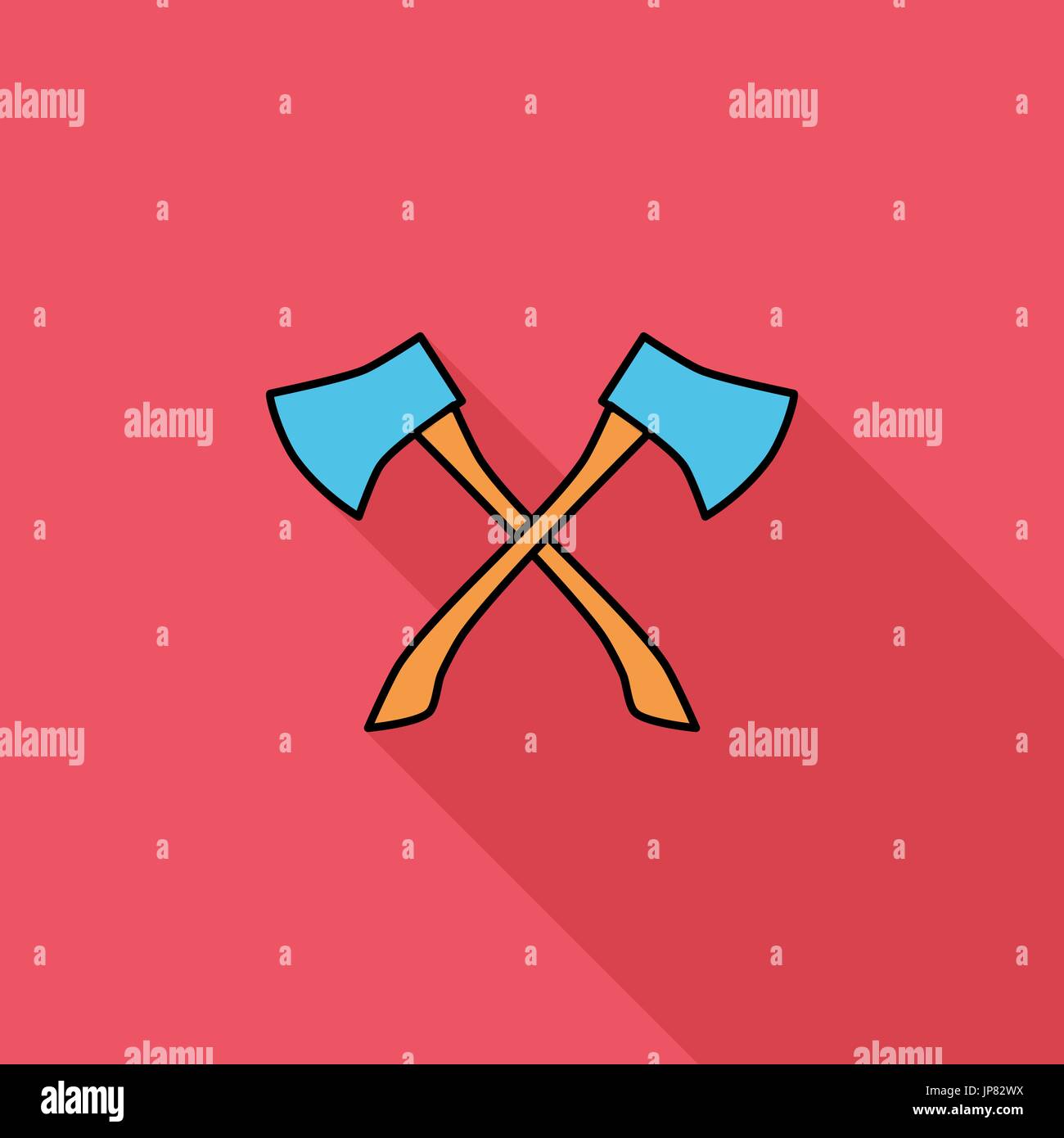 Axe icon. Flat vector related icon with long shadow for web and mobile applications. It can be used as - logo, pictogram, icon, infographic element. V Stock Vector