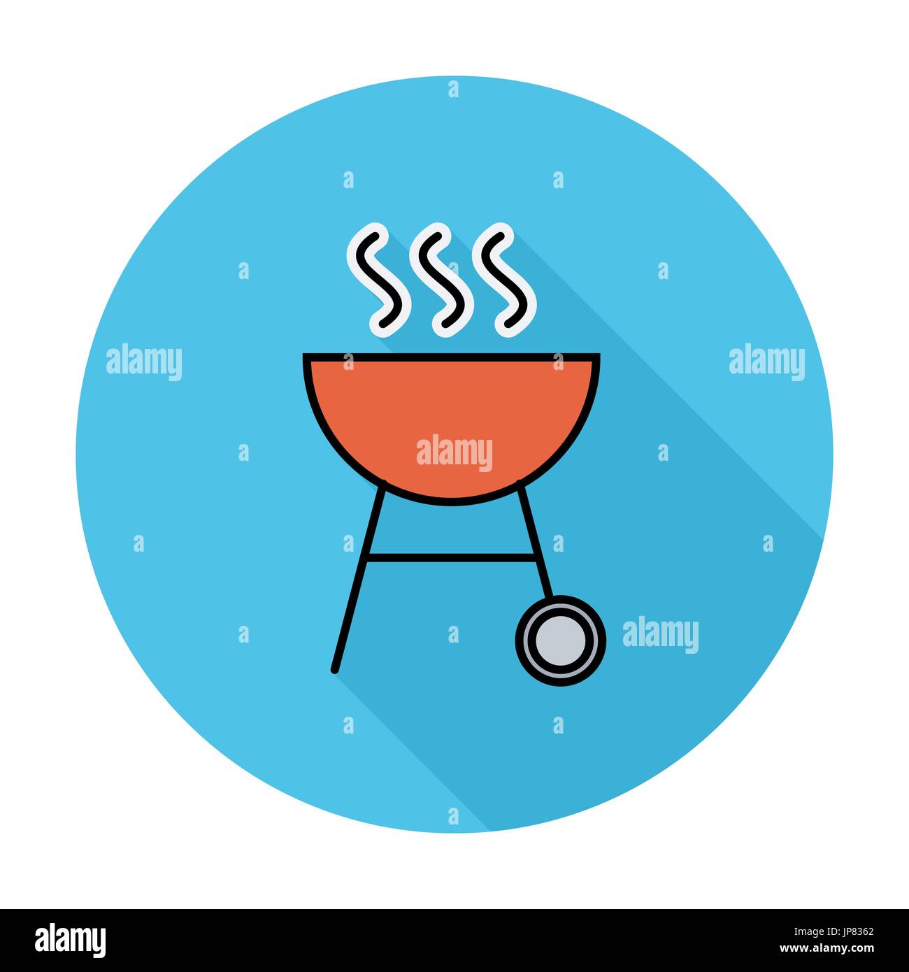 BBQ. Single flat color icon on the circle. Vector illustration Stock ...