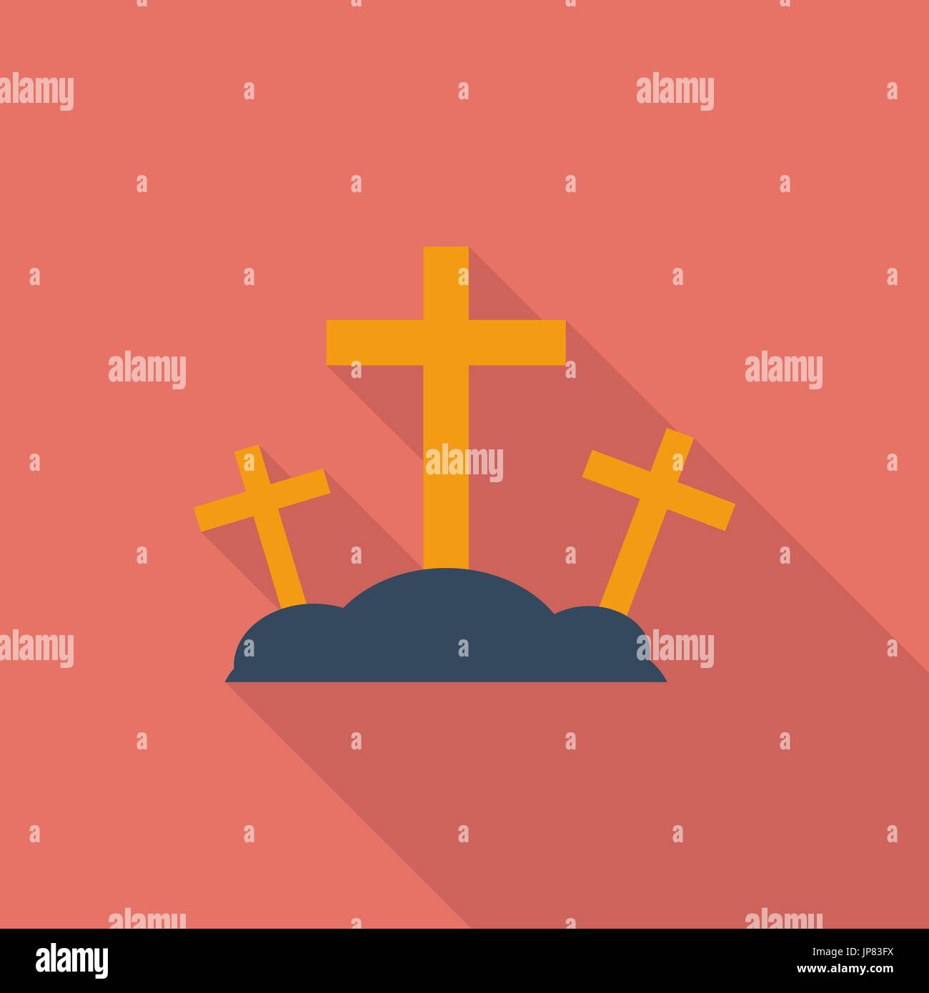Calvary icon. Flat vector related icon with long shadow for web and ...