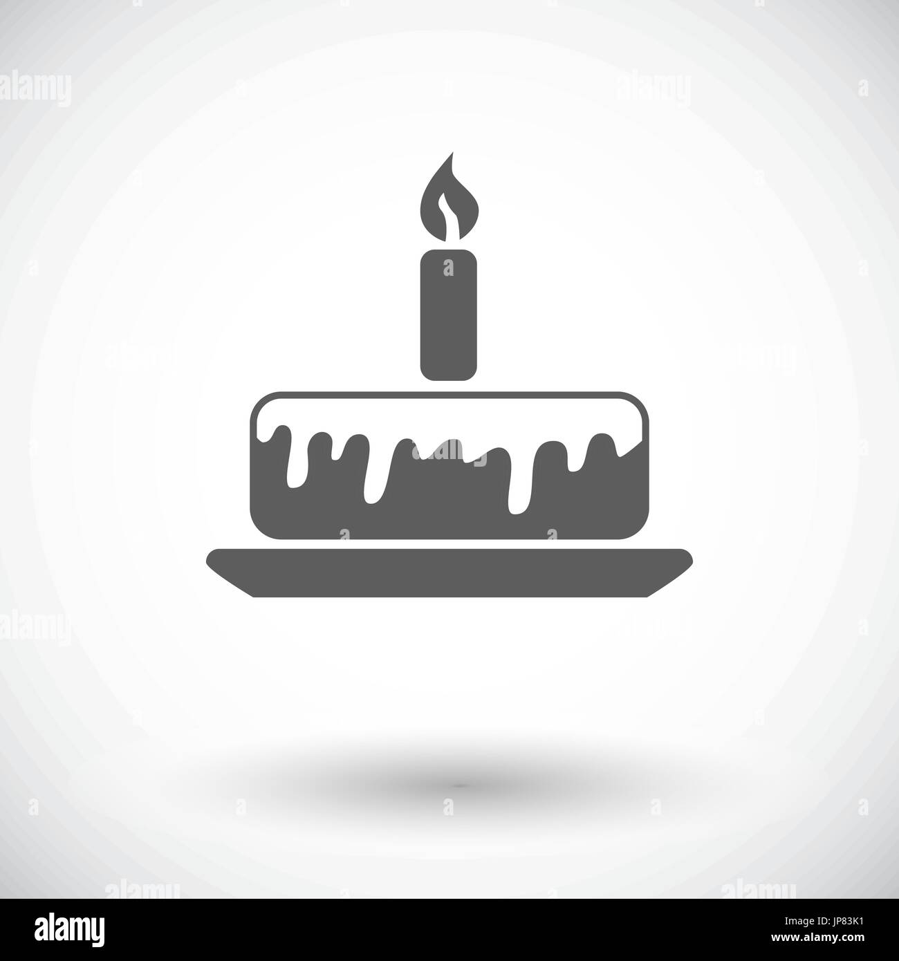 Cake. Single flat icon on white background. Vector illustration Stock ...