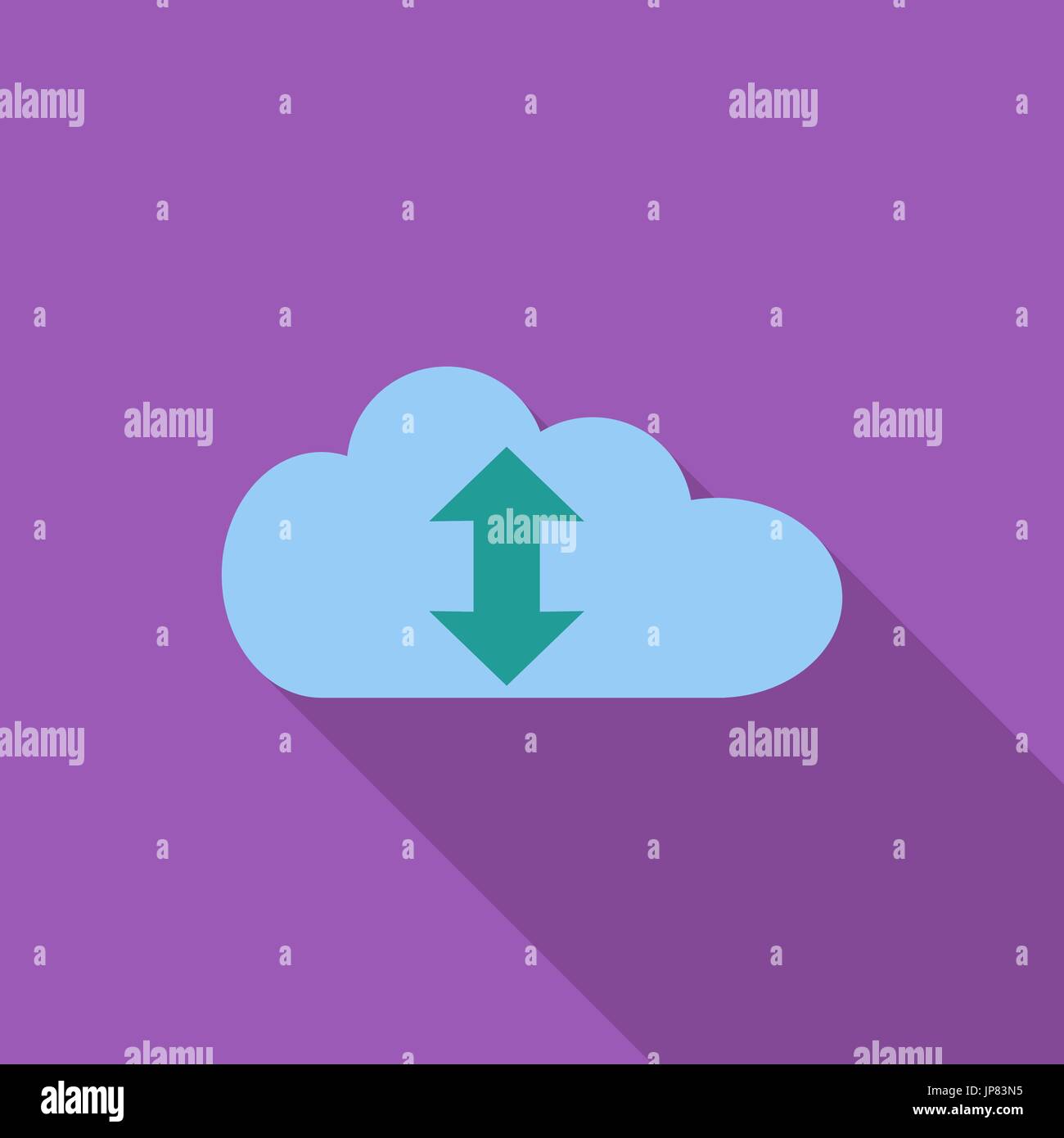Cloud computing icon. Flat vector related icon with long shadow for web ...