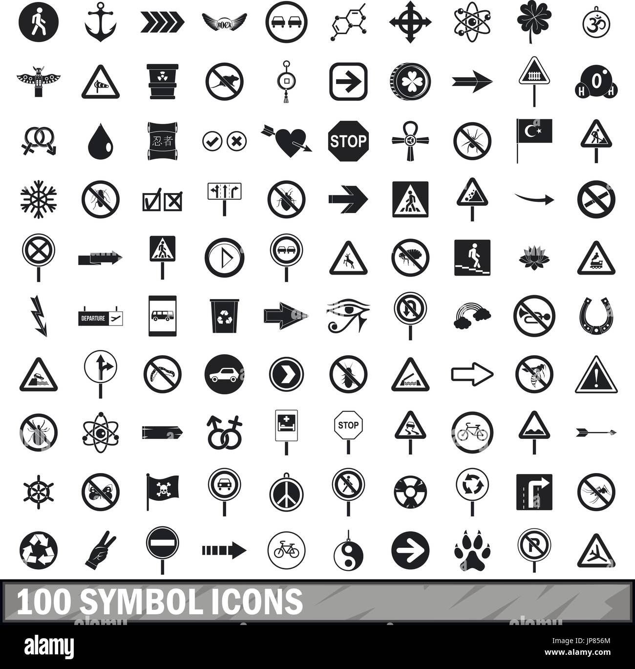 100 symbol icons set, simple style Stock Vector Image & Art - Alamy