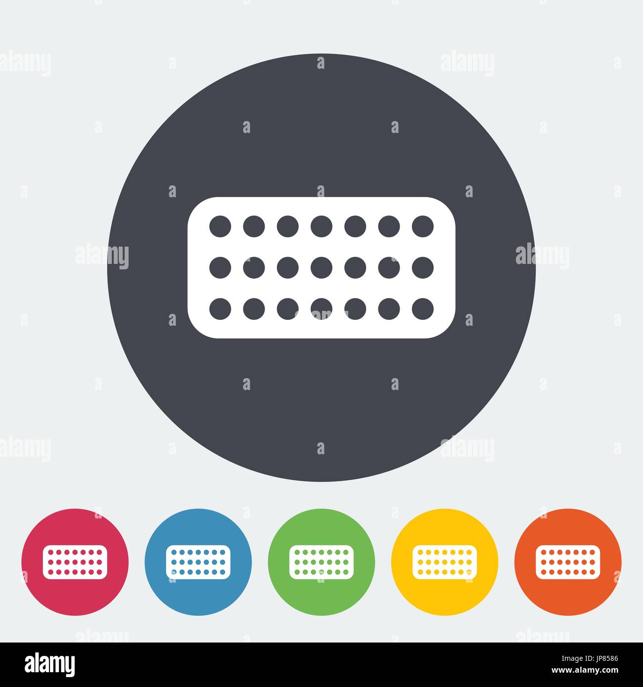 Contraceptive pills. Single flat icon on the button. Vector ...