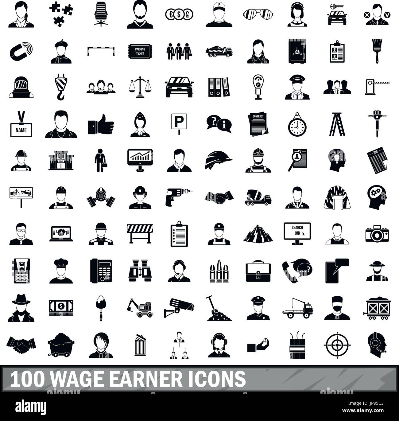 100 wage earner icons set, simple style Stock Vector Image & Art - Alamy