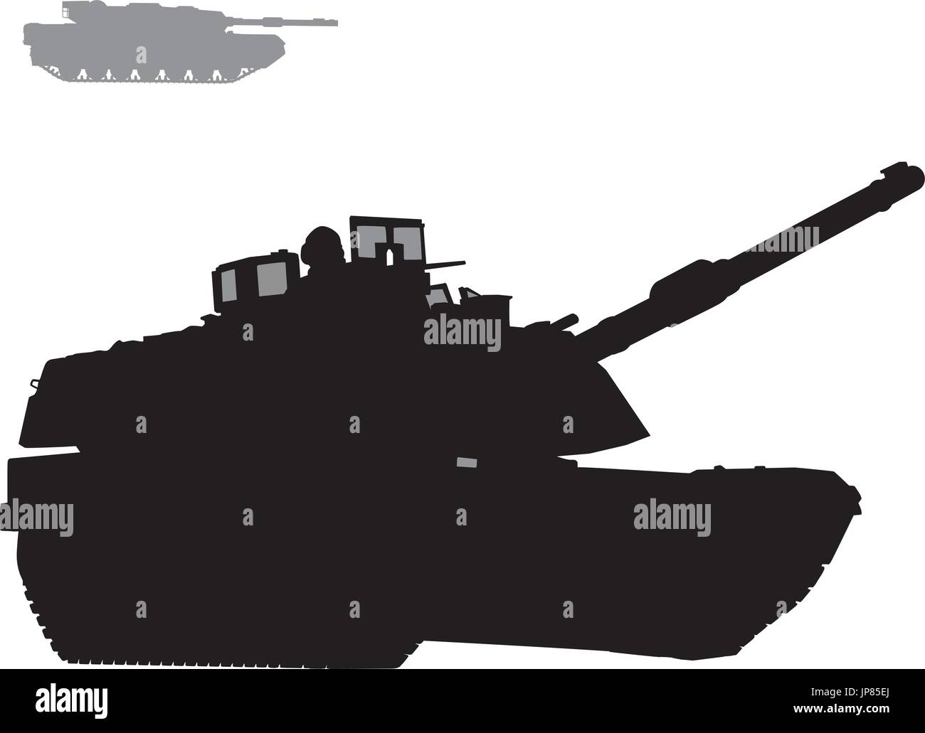Military silhouettes. Vector tank Stock Vector