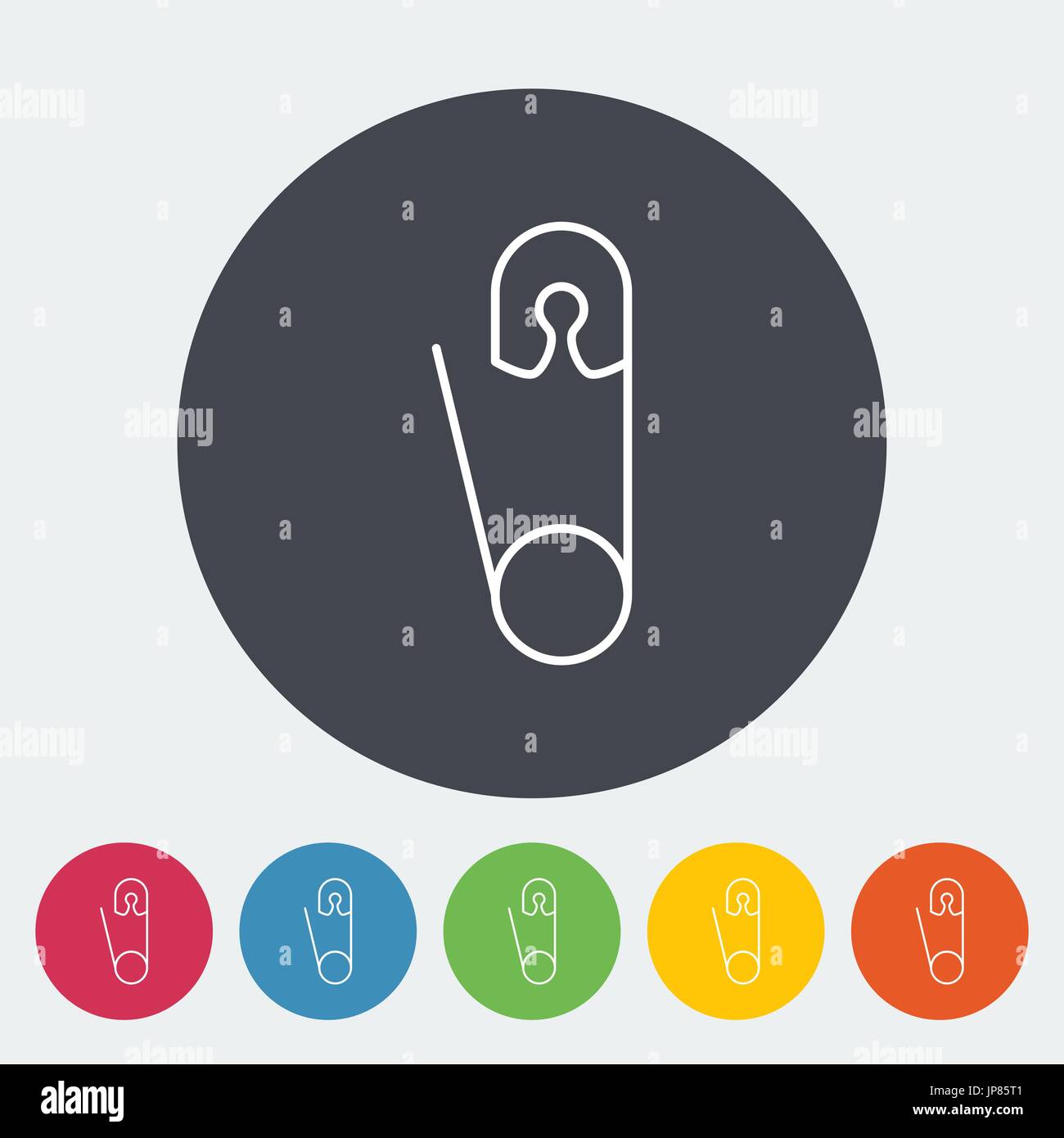 Safety pin icon. Thin line flat vector related icon for web and mobile ...