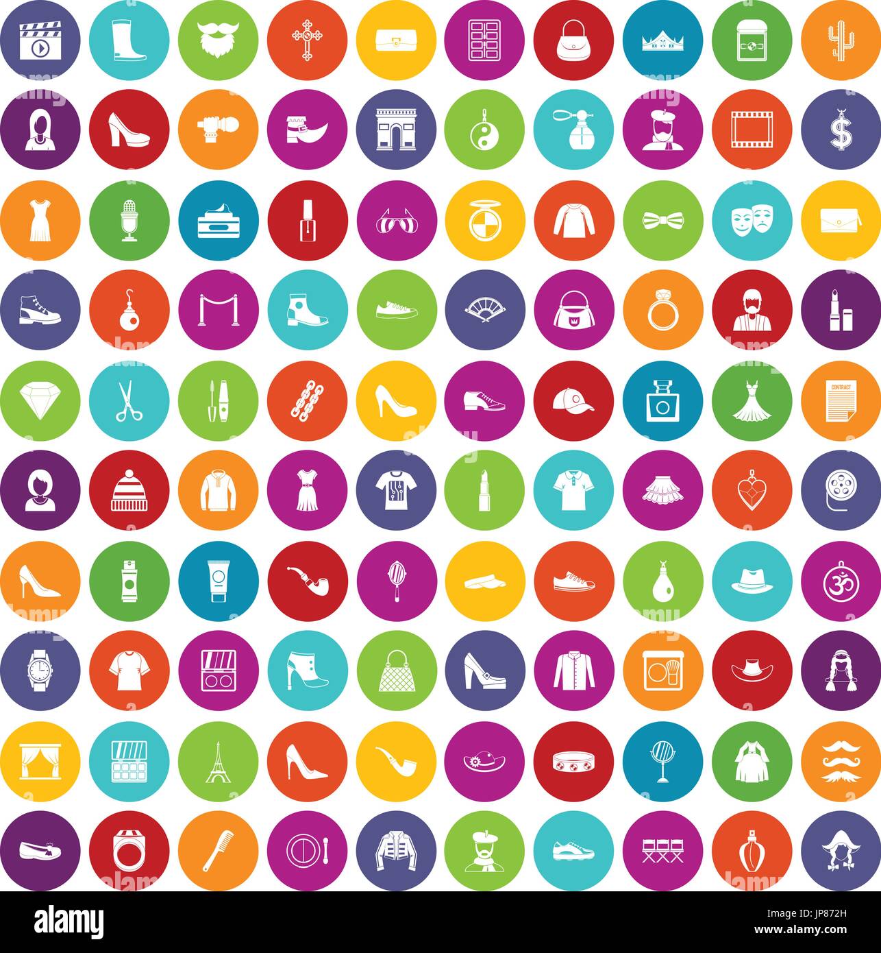 100 stylist icons set color Stock Vector Image & Art - Alamy