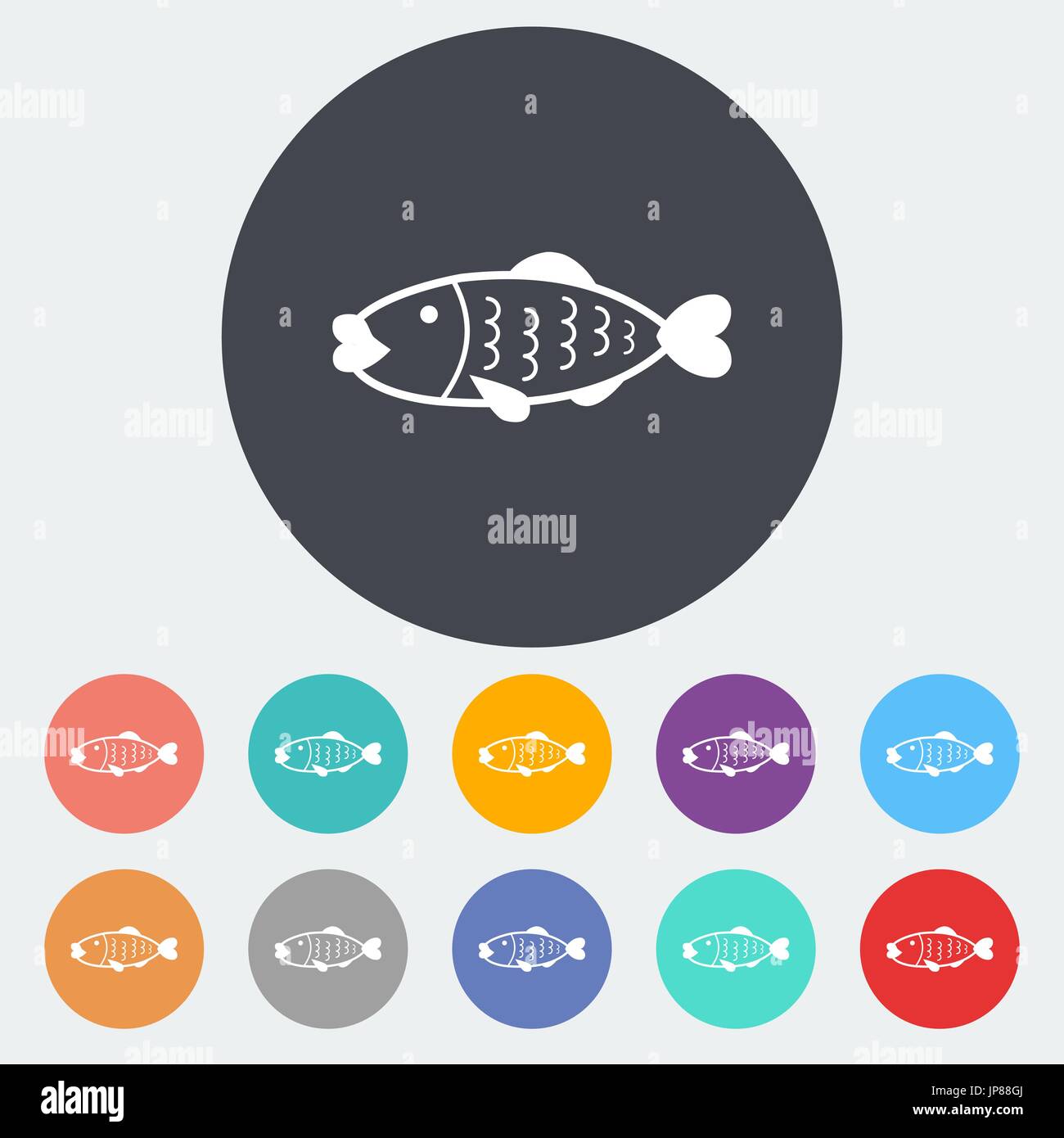 Fish. Single flat icon on the circle. Vector illustration Stock Vector ...