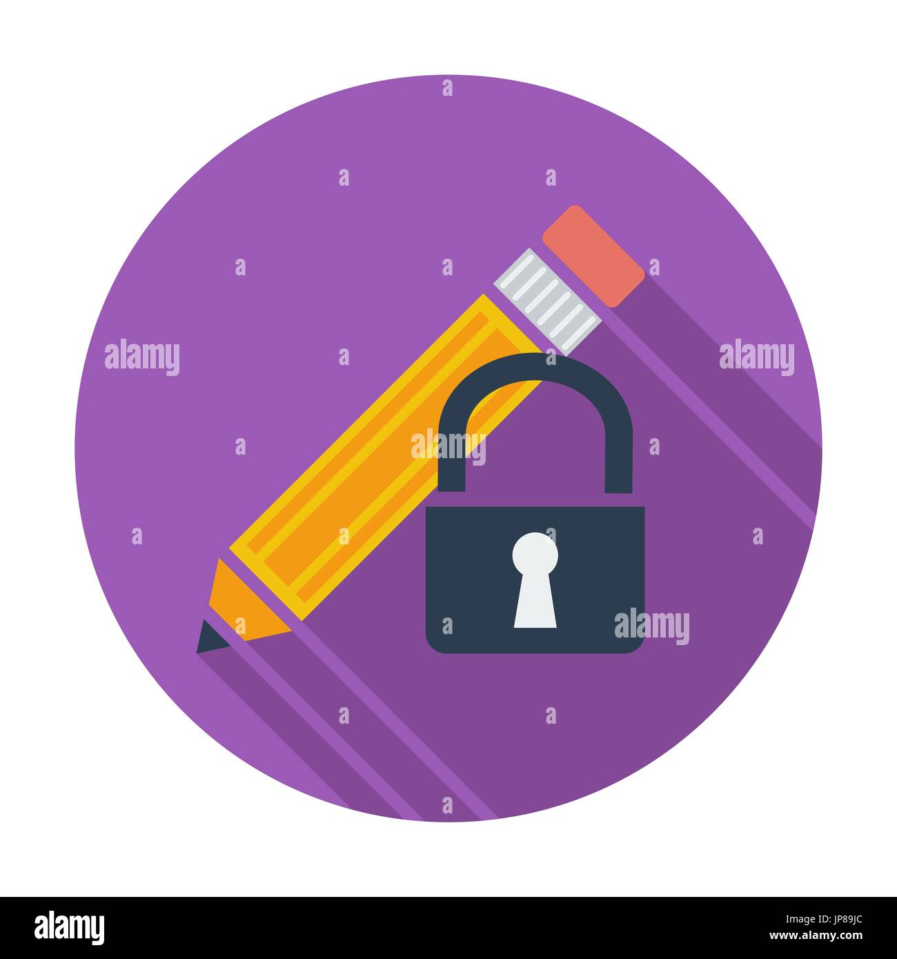 Lock for editing. Single flat color icon. Vector illustration. Stock Vector