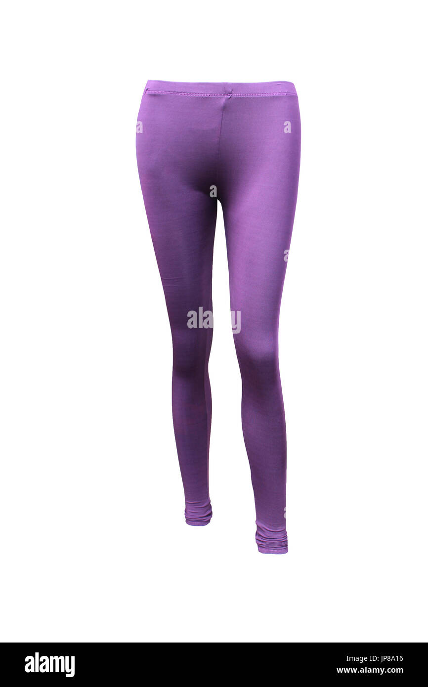 purple stretch pants Stock Photo