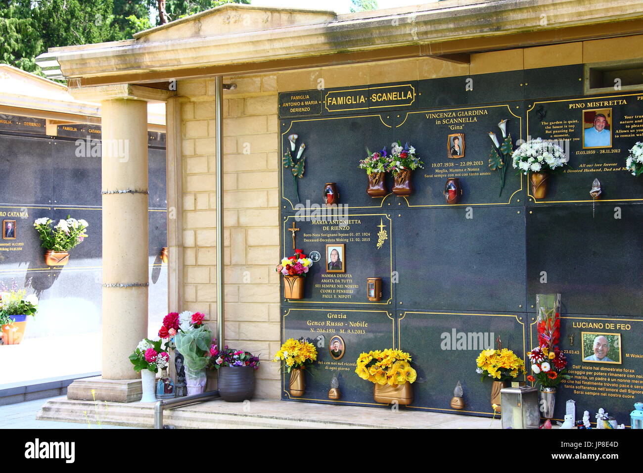 Brookwood Cemetery and Military Cemetery, also known as the London Necropolis, in Surrey. The largest cemetery in the United Kingdom established 1852. Stock Photo