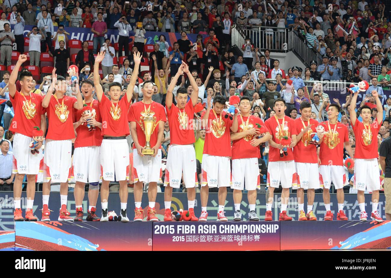 China players celebrate on the podium after beating the Philippines 78