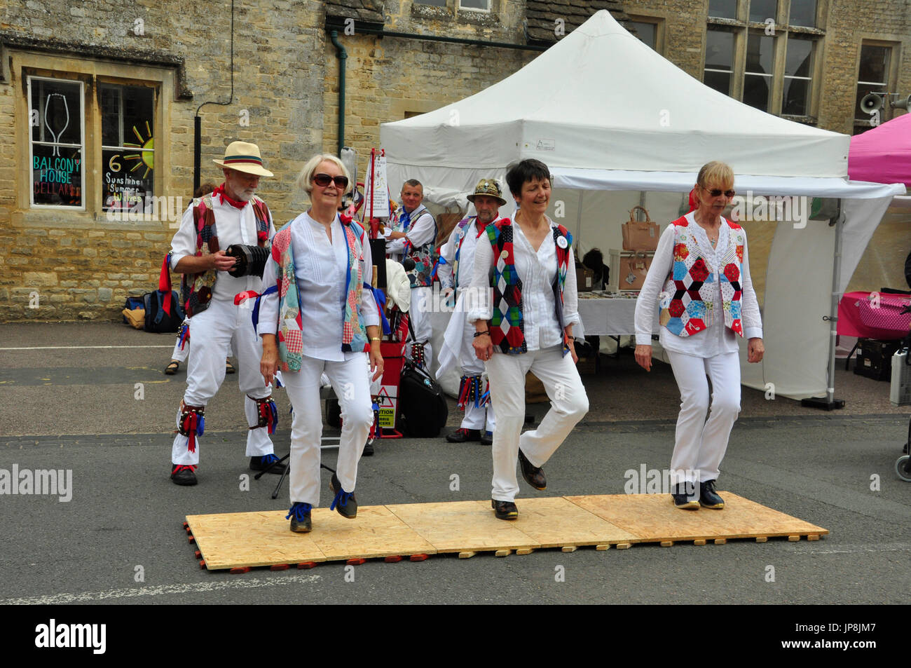 Boules competition at Sherston with Ladies morris dancing in Wiltshire