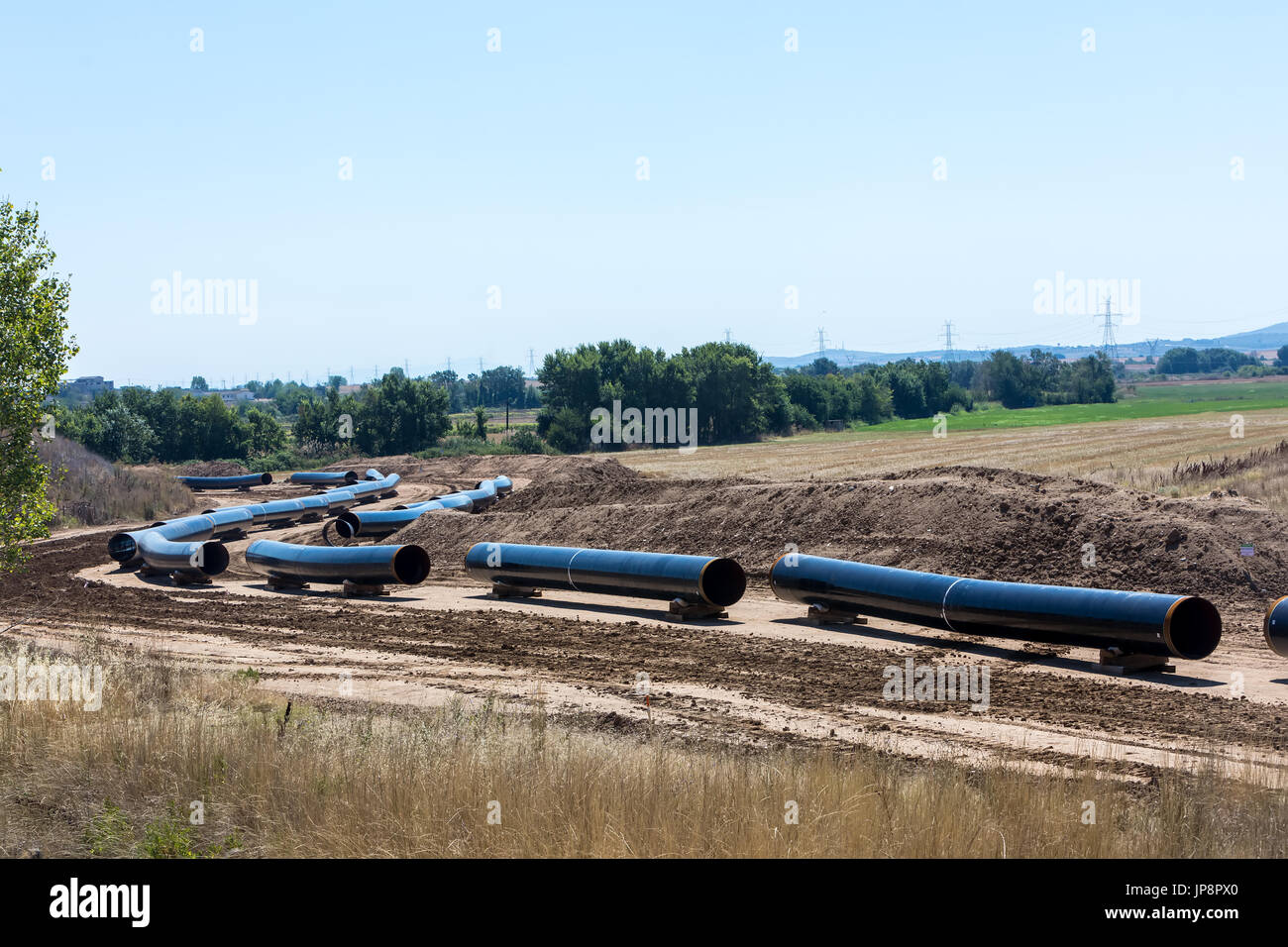 Construction of gas pipeline Trans Adriatic Pipeline TAP in north