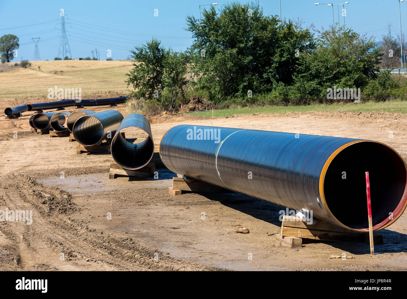 Construction of gas pipeline Trans Adriatic Pipeline TAP in north