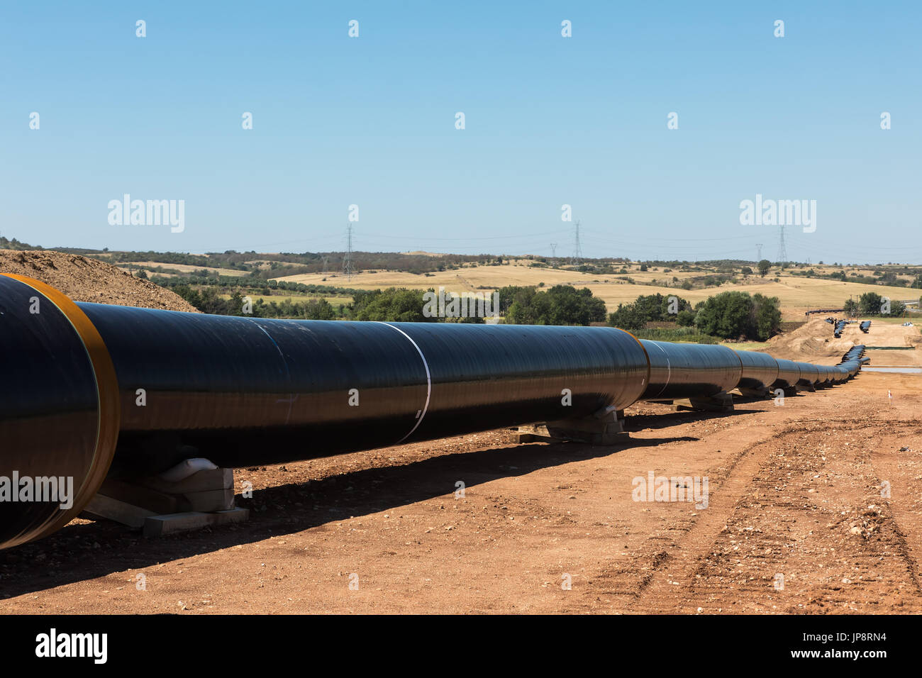 Construction of gas pipeline Trans Adriatic Pipeline TAP in north