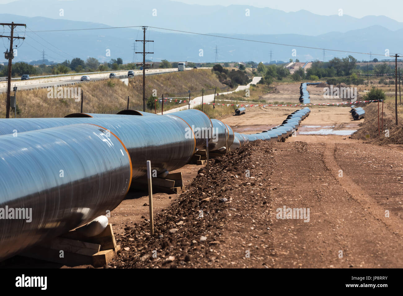 Construction of gas pipeline Trans Adriatic Pipeline TAP in north