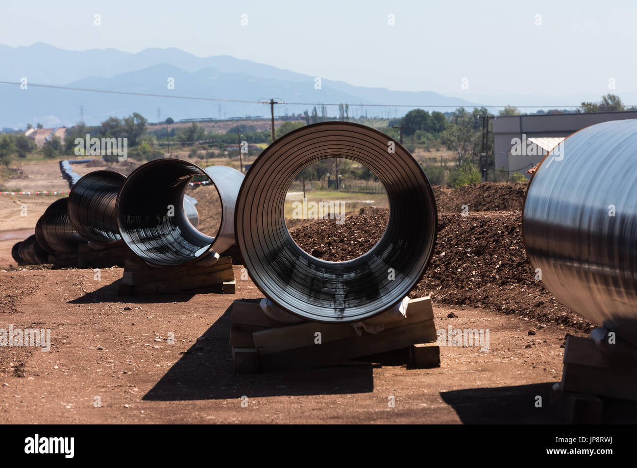 Construction of gas pipeline Trans Adriatic Pipeline TAP in north