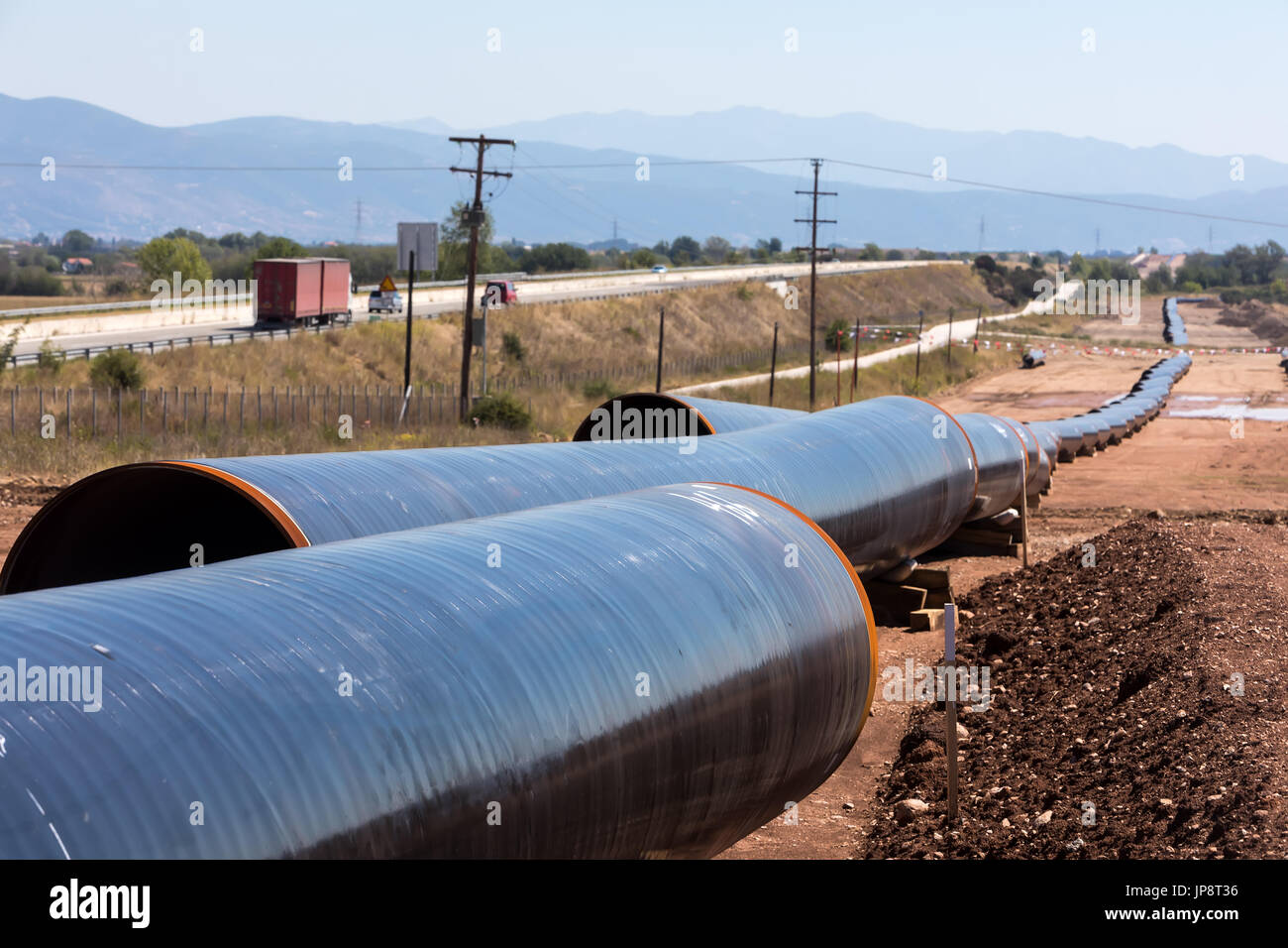 Construction of gas pipeline Trans Adriatic Pipeline TAP in north