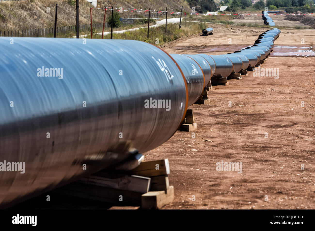 Construction of gas pipeline Trans Adriatic Pipeline TAP in north