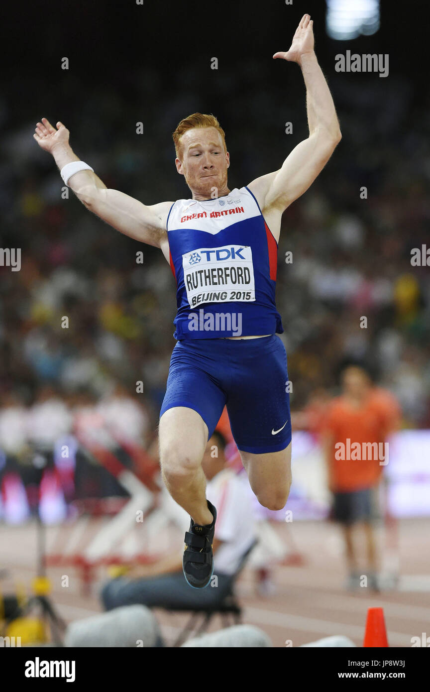 Britain's Greg Rutherford competes in the men's long jump final at the ...
