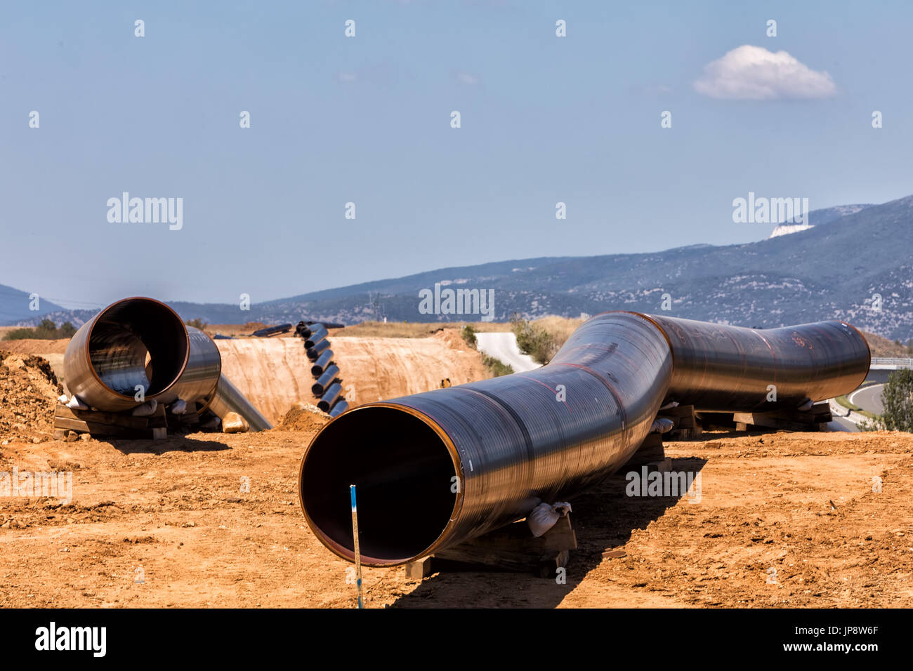 Construction of gas pipeline Trans Adriatic Pipeline TAP in north