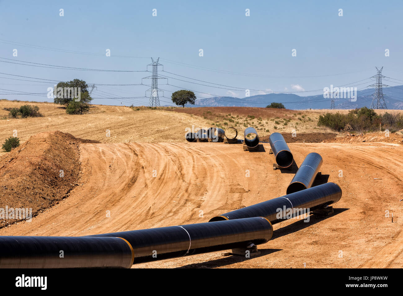 Construction of gas pipeline Trans Adriatic Pipeline TAP in north