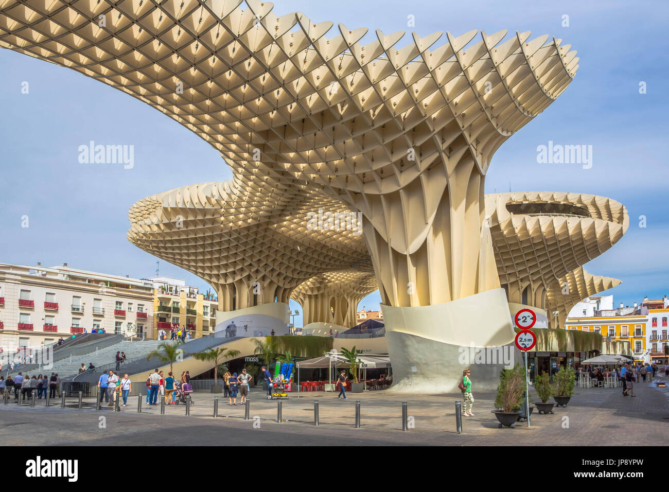 Spain, Andalucia Region, Sevilla City, Encarnacion Square, Metropol Parasol known as 'Las Setas' Stock Photo