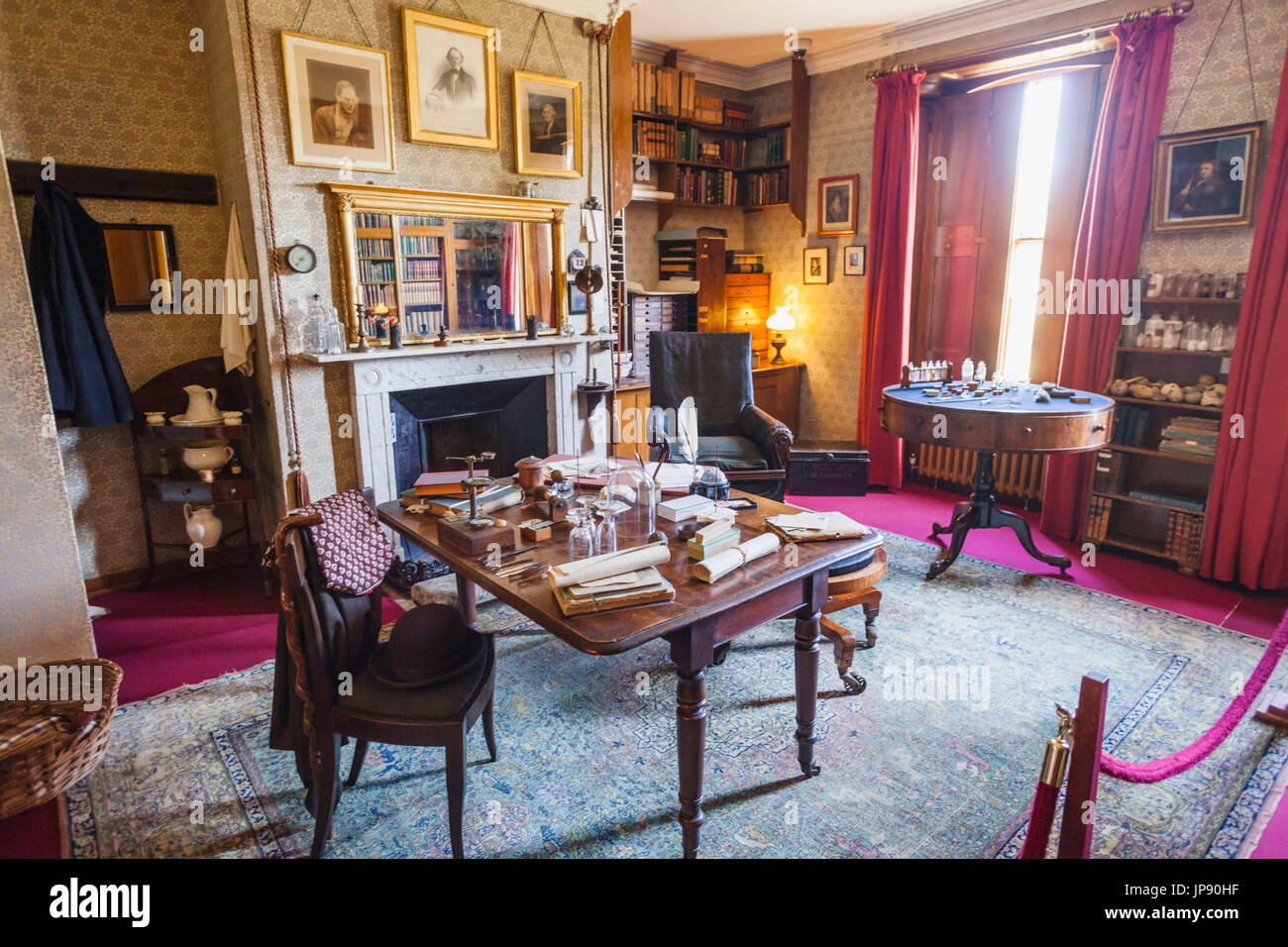 England, Greater London, Kent, Downe, Down House, The Home of Charles Darwin, The Study Stock Photo