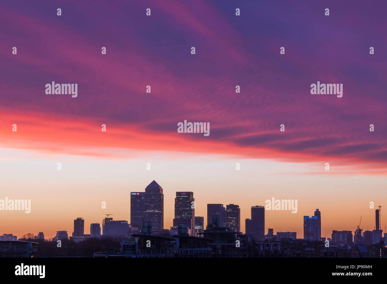 England, London, Docklands, Canary Wharf Skyline Stock Photo - Alamy