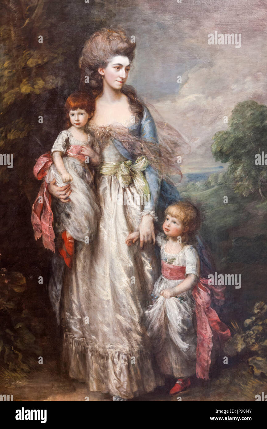 England, London, Dulwich, Dulwich Picture Gallery, Painting of Mrs Elizabeth Moody with her Sons by Thomas Gainsborough dated c.1779-85 Stock Photo