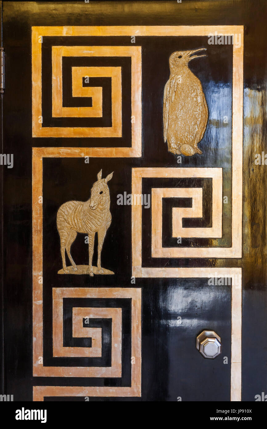 England, London, Greenwich, Eltham Palace, The Dining Room Door